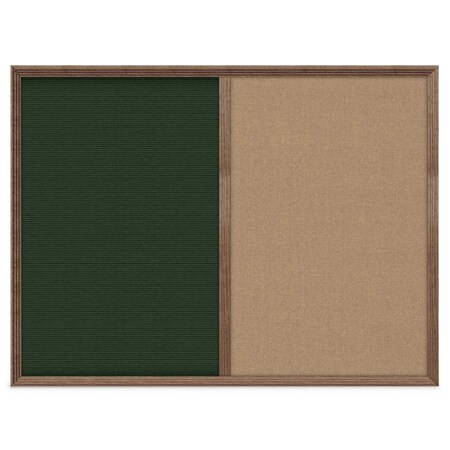 United Visual Products Enclosed Corkboard, 1 Door, 72"x36", 4" Fra, UV3425-SATIN-SURF UV3425-SATIN-SURF